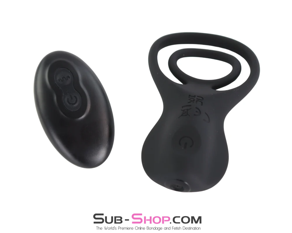 0918M  Remote-Controlled Vibrating Cock Ring - Rechargeable Nubby Clit Stimulator - Image 3