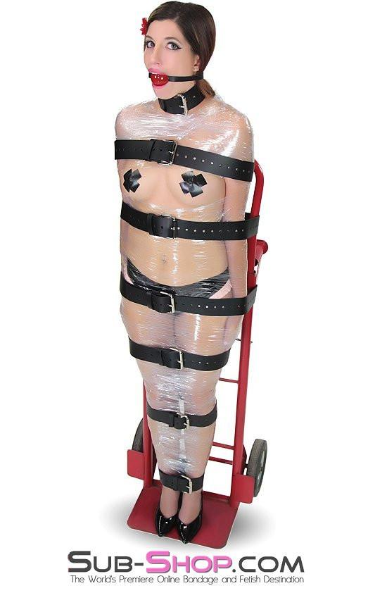 1743A-BLK      2" Wide Buckling Bondage Strap, Black Leather - 4 Sizes! - Image 3