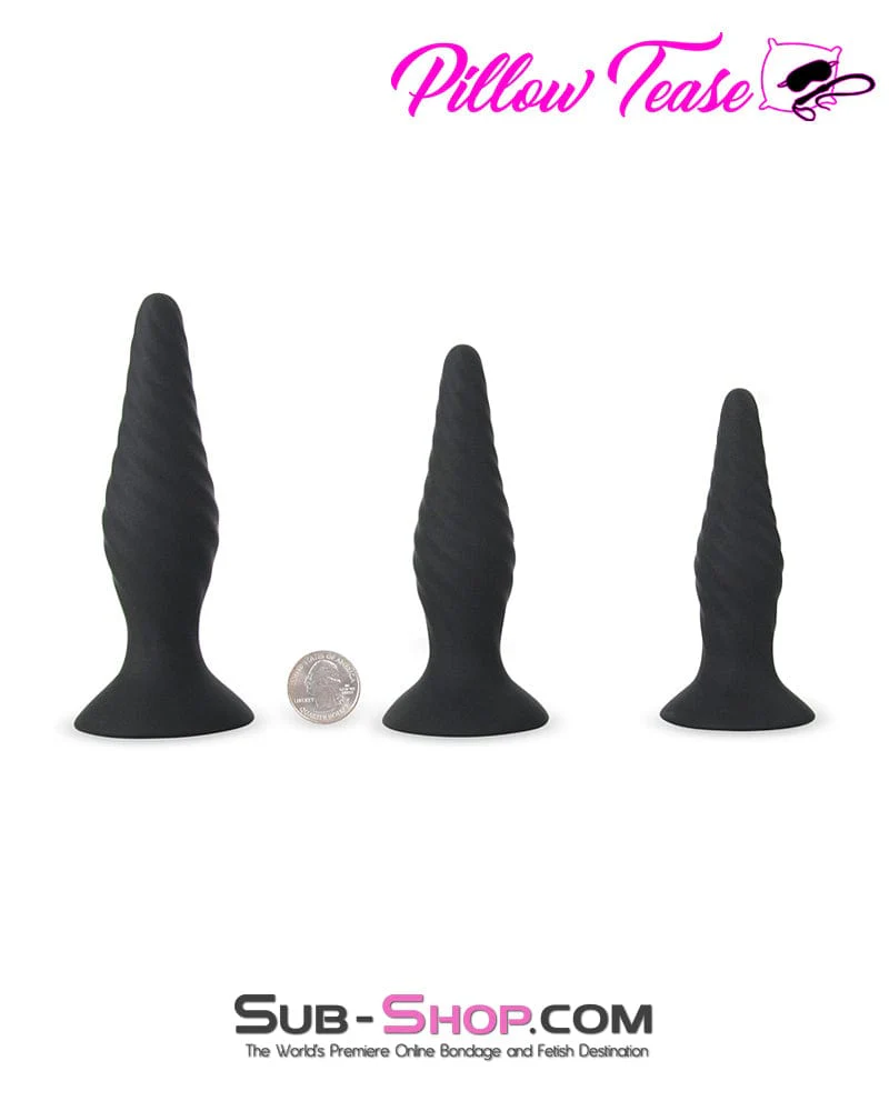 4447M      3 Pc Rechargeable 9 Function Wireless Remote Control Vibrating Butt Plug Kit - Image 2