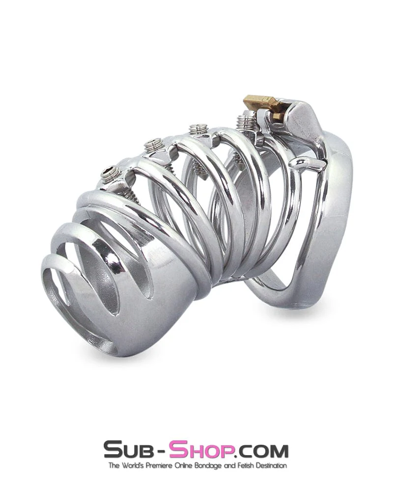 6791M      Totally Screwed Chastity Cock Punishment Cage with Adjustable Spikes - Image 3