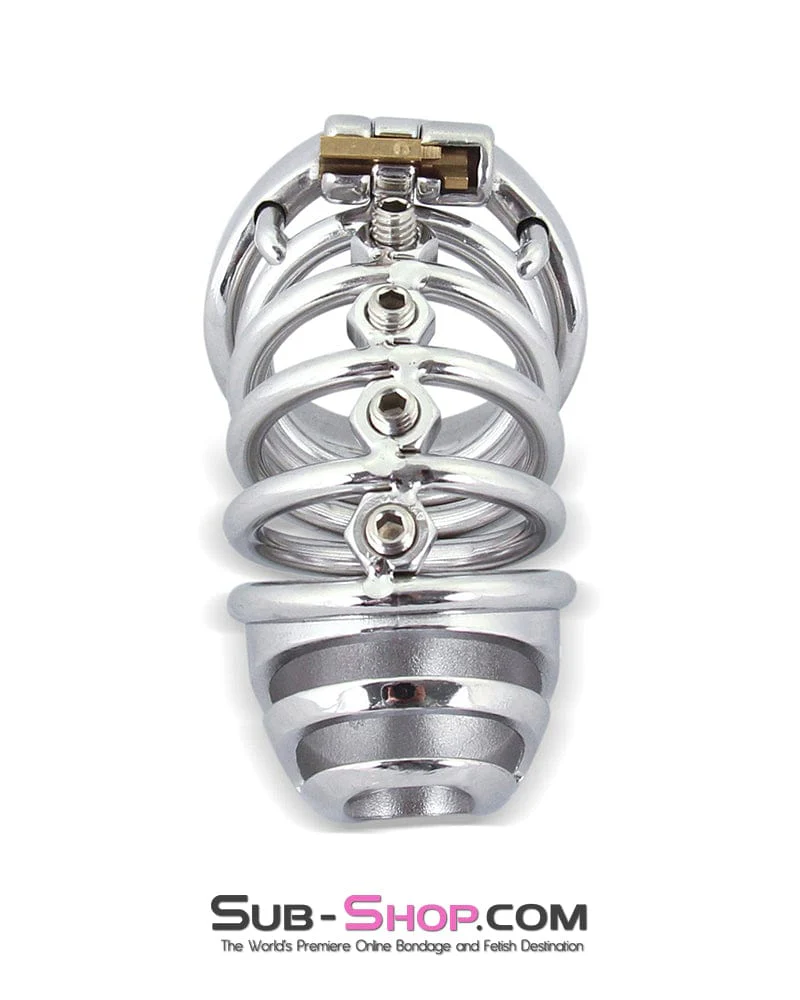 6791M      Totally Screwed Chastity Cock Punishment Cage with Adjustable Spikes - Image 4