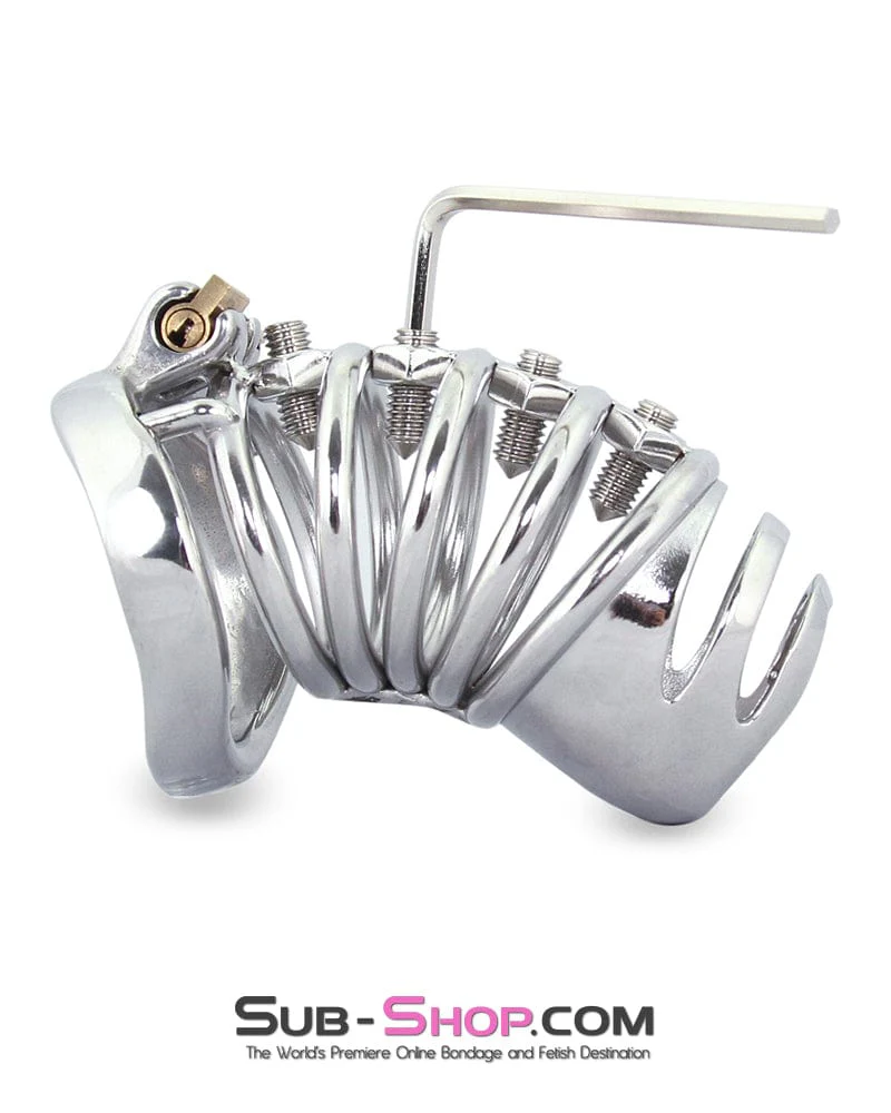 6791M      Totally Screwed Chastity Cock Punishment Cage with Adjustable Spikes - Image 5