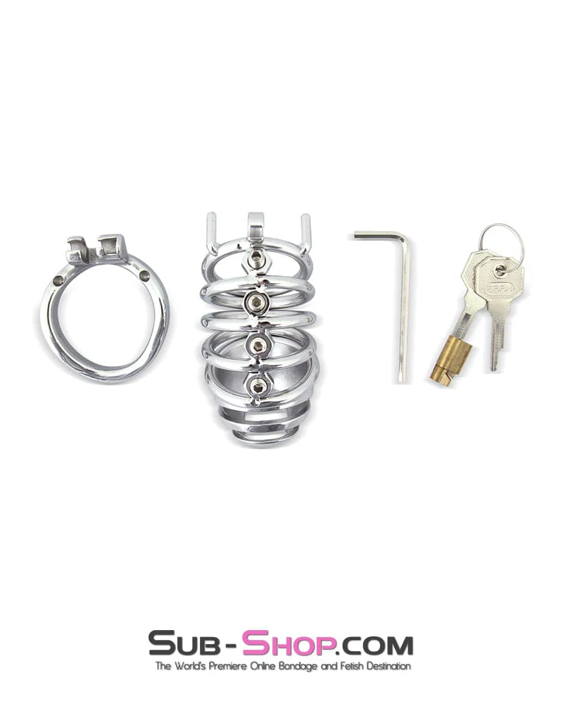 6791M      Totally Screwed Chastity Cock Punishment Cage with Adjustable Spikes - Image 6