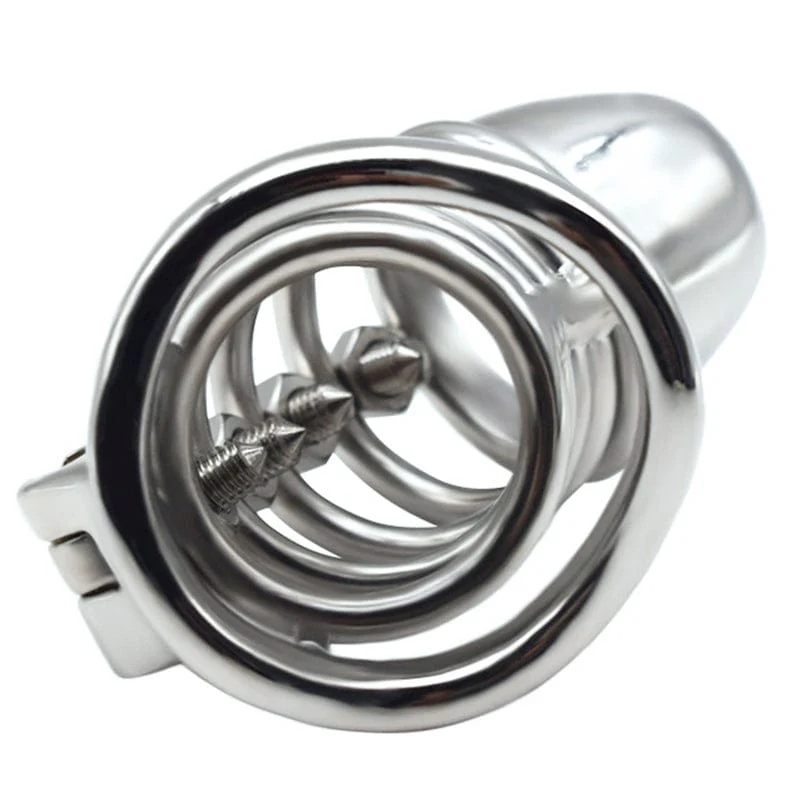 6791M      Totally Screwed Chastity Cock Punishment Cage with Adjustable Spikes - Image 8