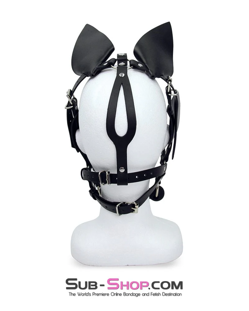 9937M  Ponygirl Halter Harness with Blinders, Bit Gag and Pony Ears - Image 14