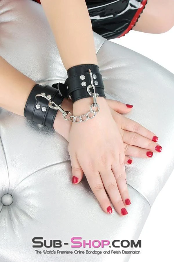 8989DL      Basic Instinct Leatherette Wrist Cuffs - Image 2