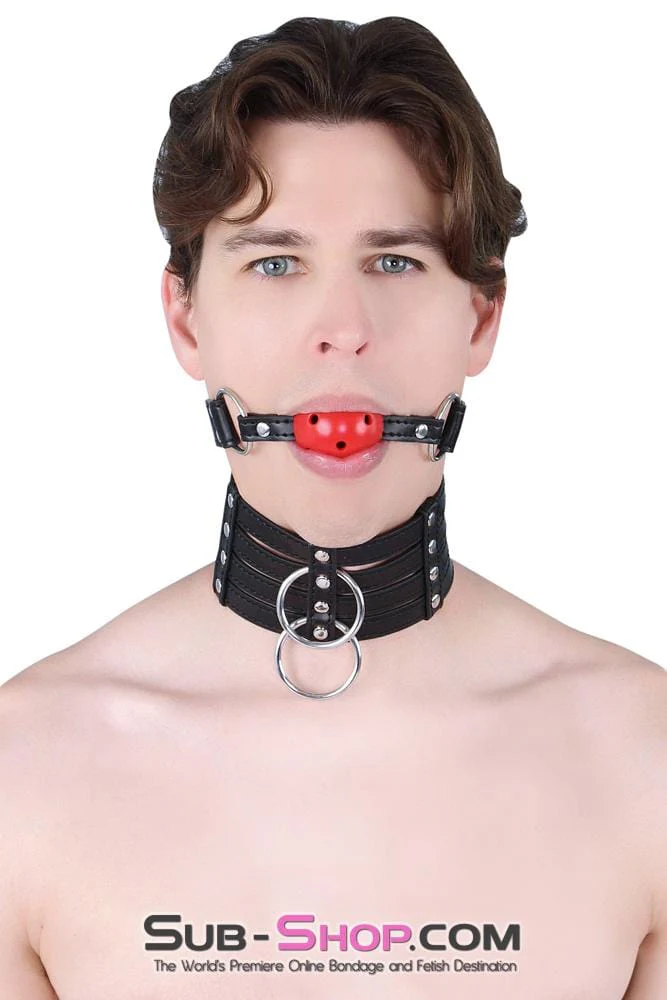 9000DL      Breather Ball Gag, Red Ball - Image 11
