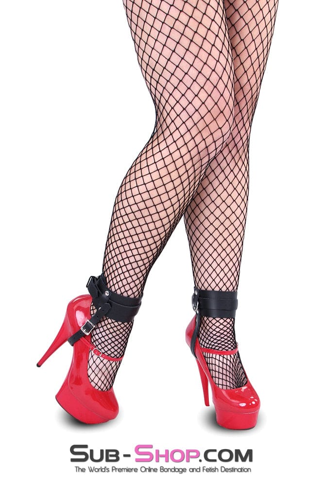 0751A      Buckling Ankle & Shoe Cuffs, Black Leather - Image 6