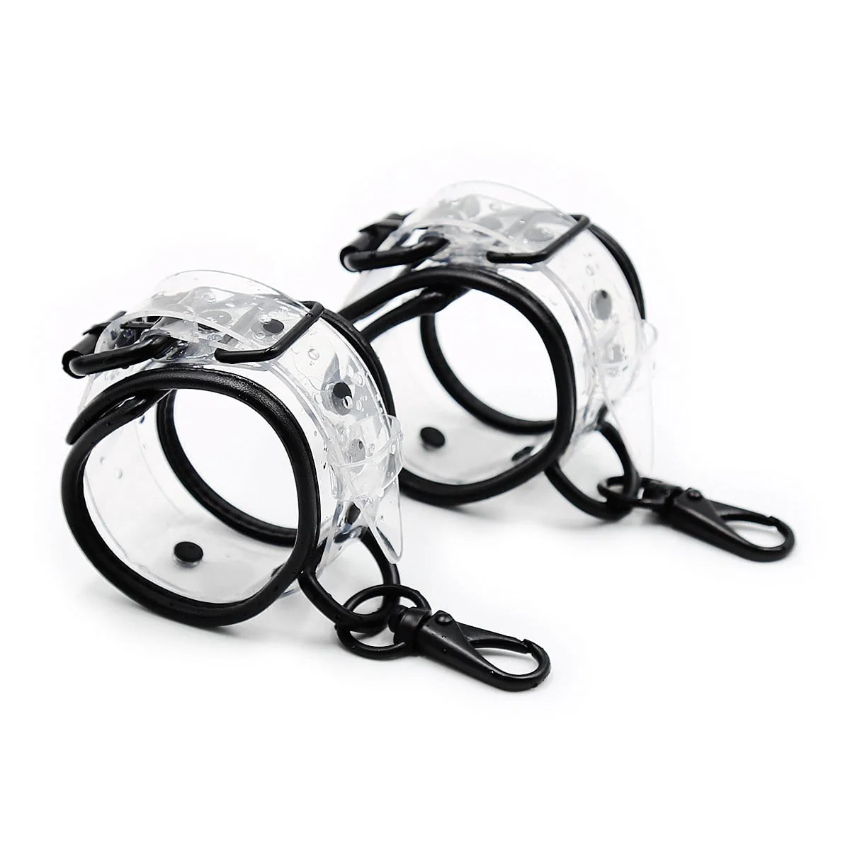 1830MQ      Clearly Comfy Ankle Cuffs with Black Hardware, Padded Edge and Connection Clips - Image 10