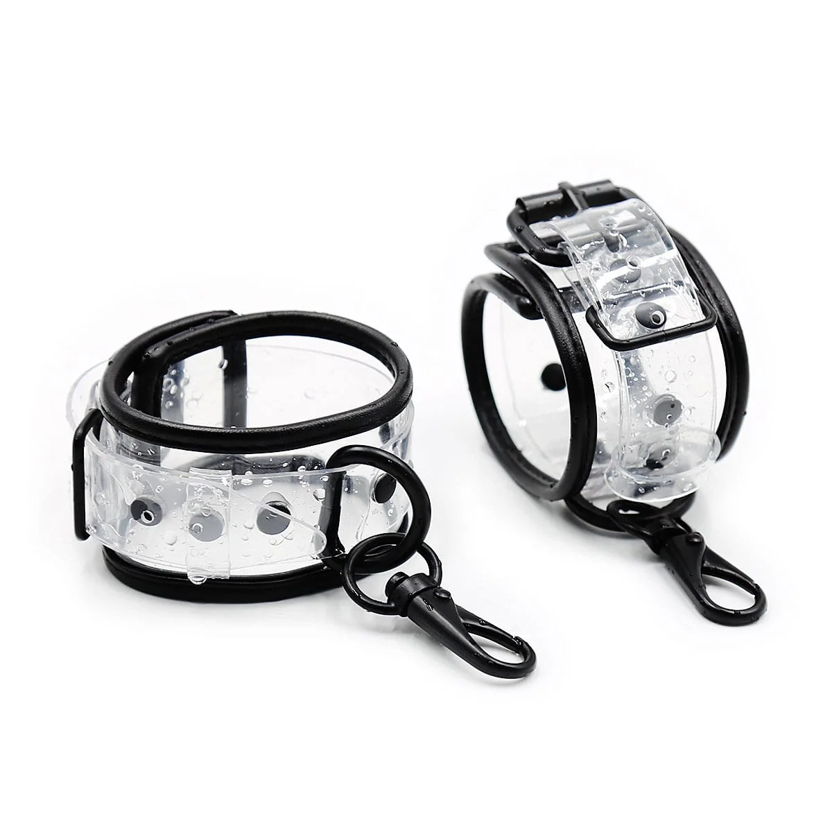1830MQ      Clearly Comfy Ankle Cuffs with Black Hardware, Padded Edge and Connection Clips - Image 12