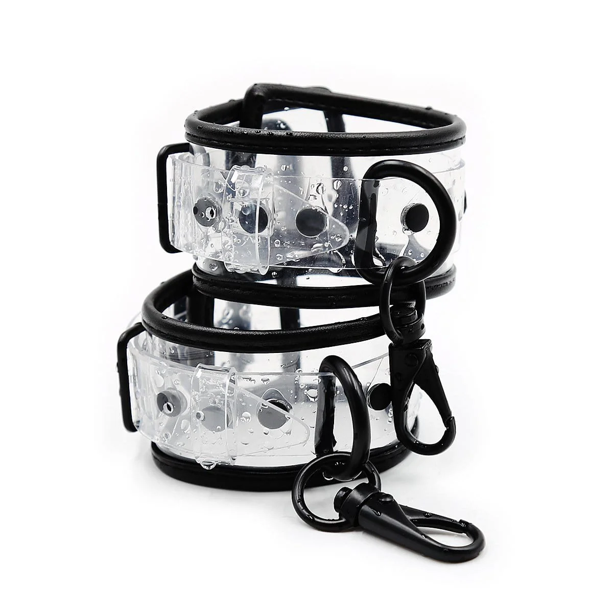 1830MQ      Clearly Comfy Ankle Cuffs with Black Hardware, Padded Edge and Connection Clips - Image 8