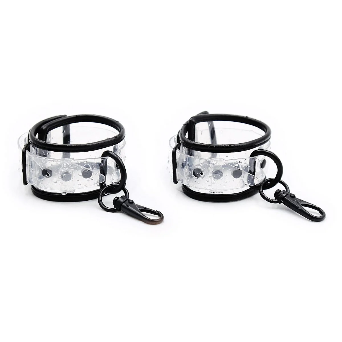 1829MQ      Clearly Comfy Wrist Cuffs with Black Hardware, Padded Edge and Connection Clips - Image 4