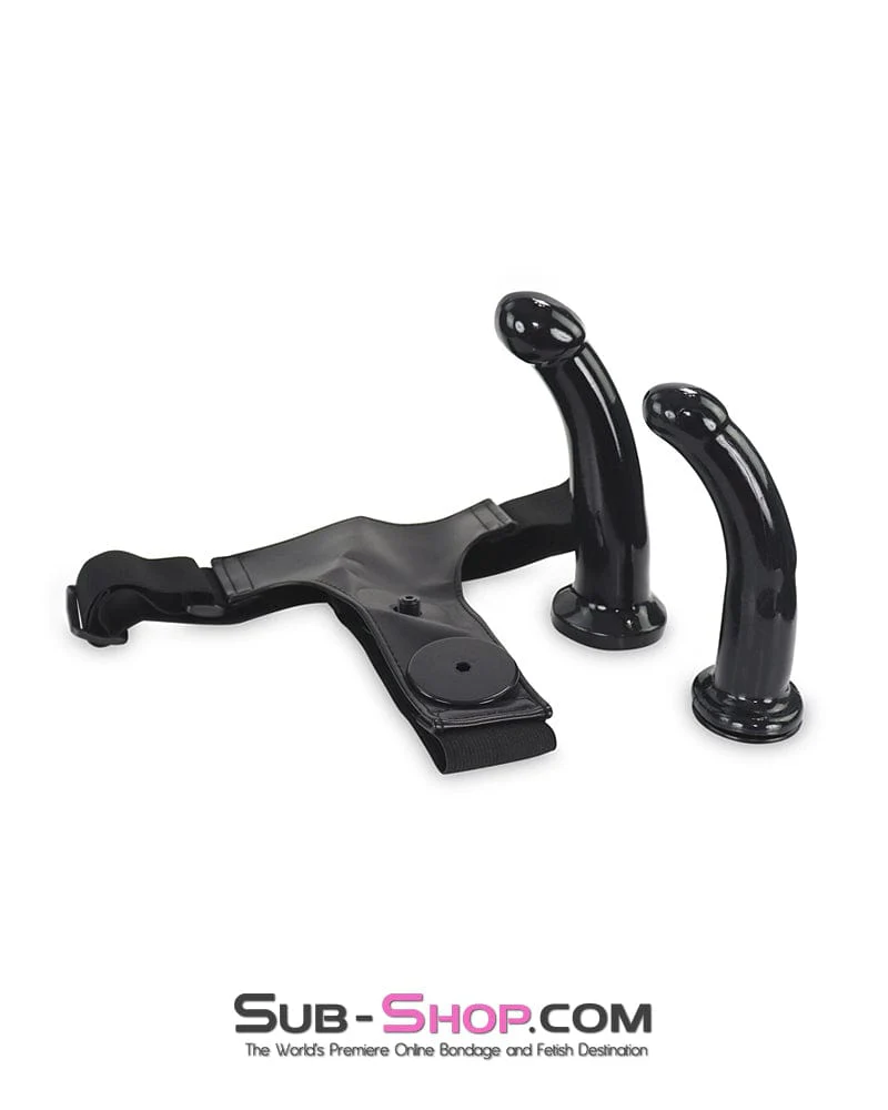 1734DL      Double Strap-On Set with Two Smooth Silicone Dildos - Image 4