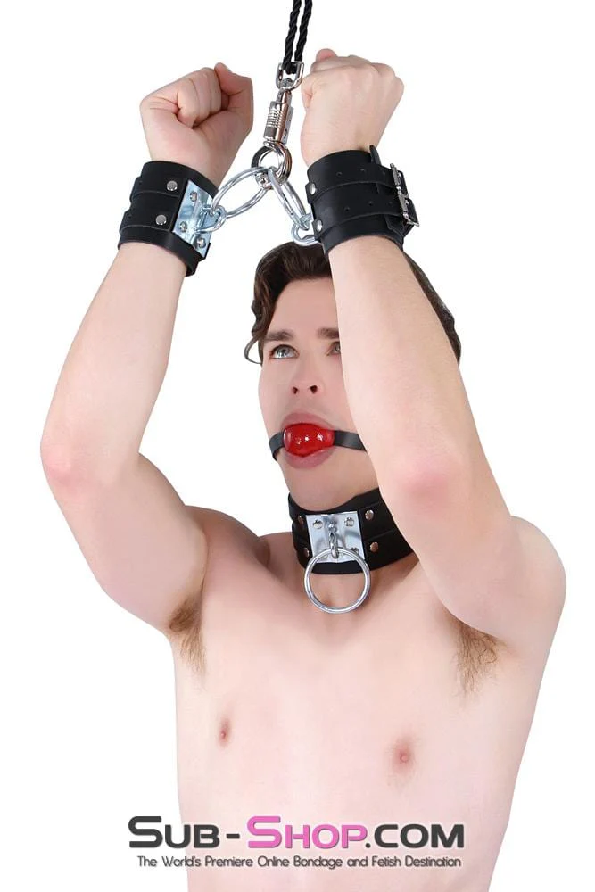 8870A      Dungeon Slave Wide Heavy Bondage Wrist Cuffs - Image 15