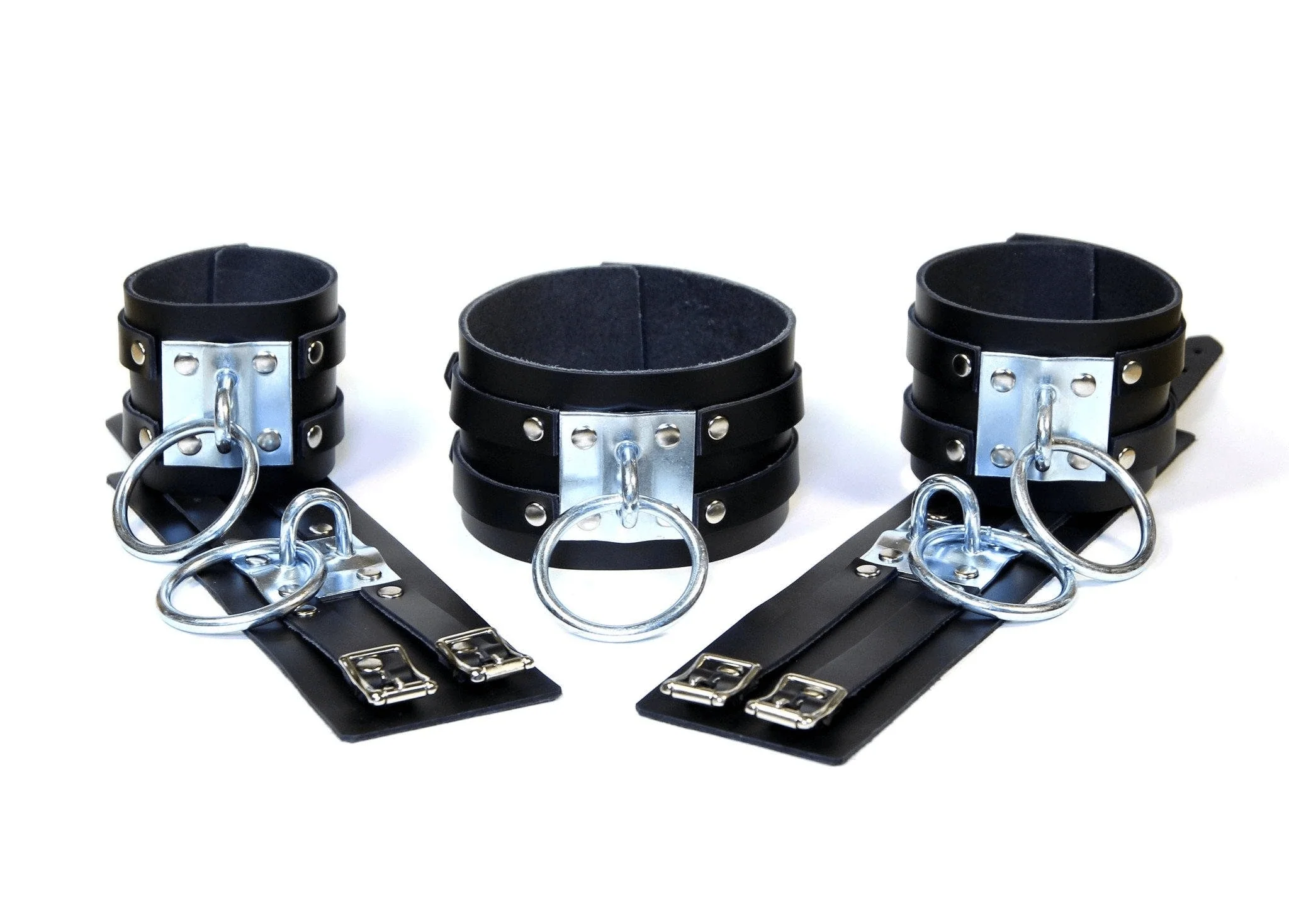 8870A      Dungeon Slave Wide Heavy Bondage Wrist Cuffs - Image 17