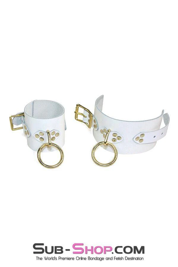 7088A      Heart of Gold Bondage Princess Wrist Cuffs - Image 10