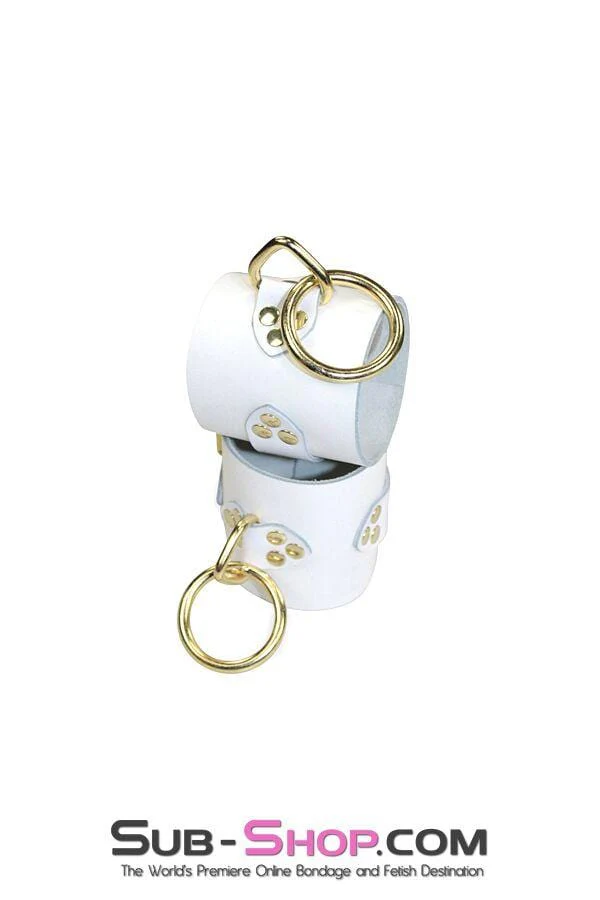7088A      Heart of Gold Bondage Princess Wrist Cuffs - Image 6