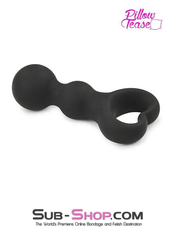 1657M      Heart Pull Ring Silicone Bumpy Anal Massager - Image 5