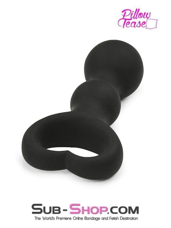 1657M      Heart Pull Ring Silicone Bumpy Anal Massager - Image 6