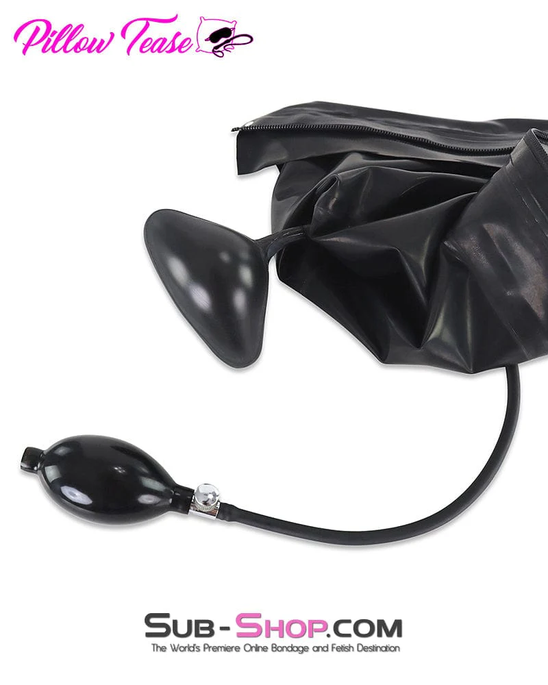 4790DL  Latex Bondage Hood with Inflatable Gag - Image 4