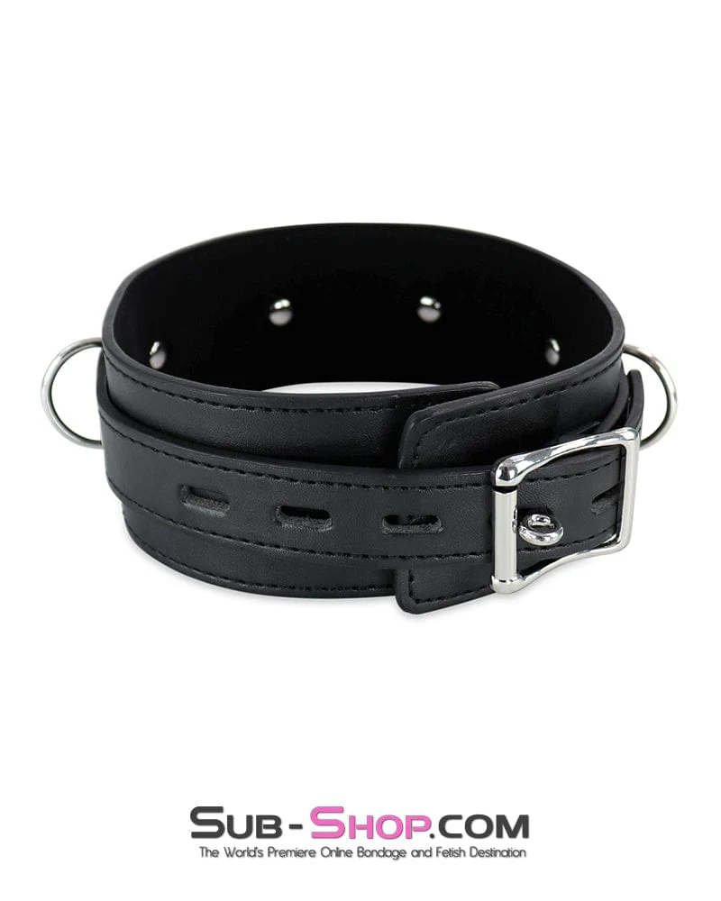 3511DL      <b>BOGO!</b> Locking 3 Ring Bondage Slave Collar - Image 3