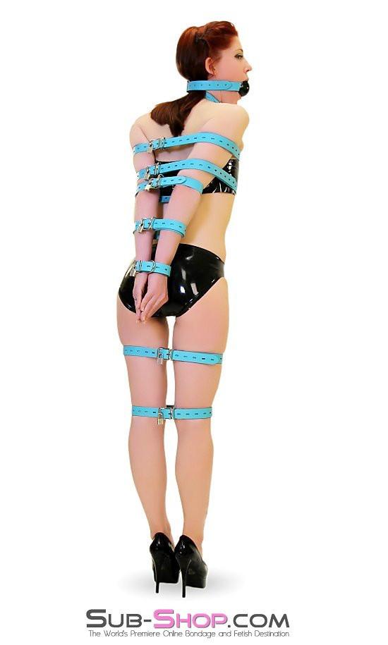 5706A      Locking Bondage Straps, Diamond Blue Leather - 4 Sizes! - Image 12