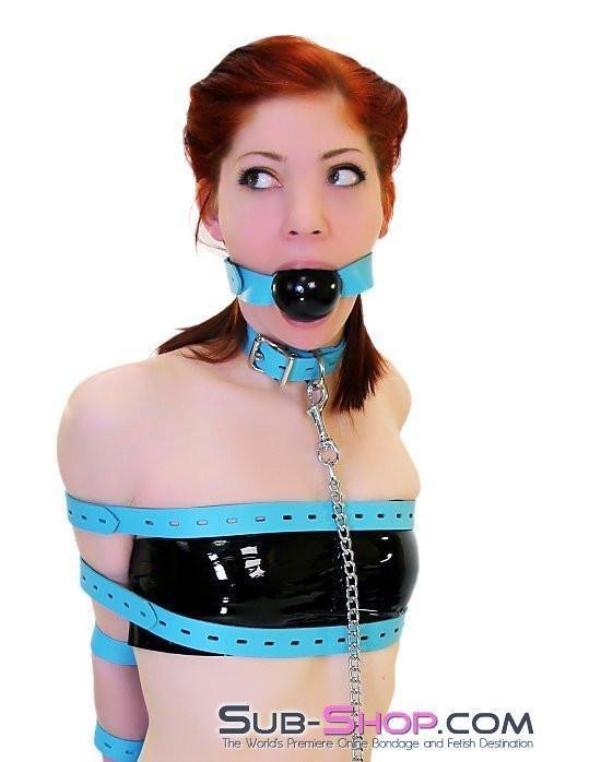 5706A      Locking Bondage Straps, Diamond Blue Leather - 4 Sizes! - Image 20