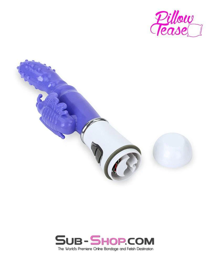 7214S      Nubby 12 Function Waterproof Soft Vibrator with Butterfly Wings Clit Stimulator - Image 6