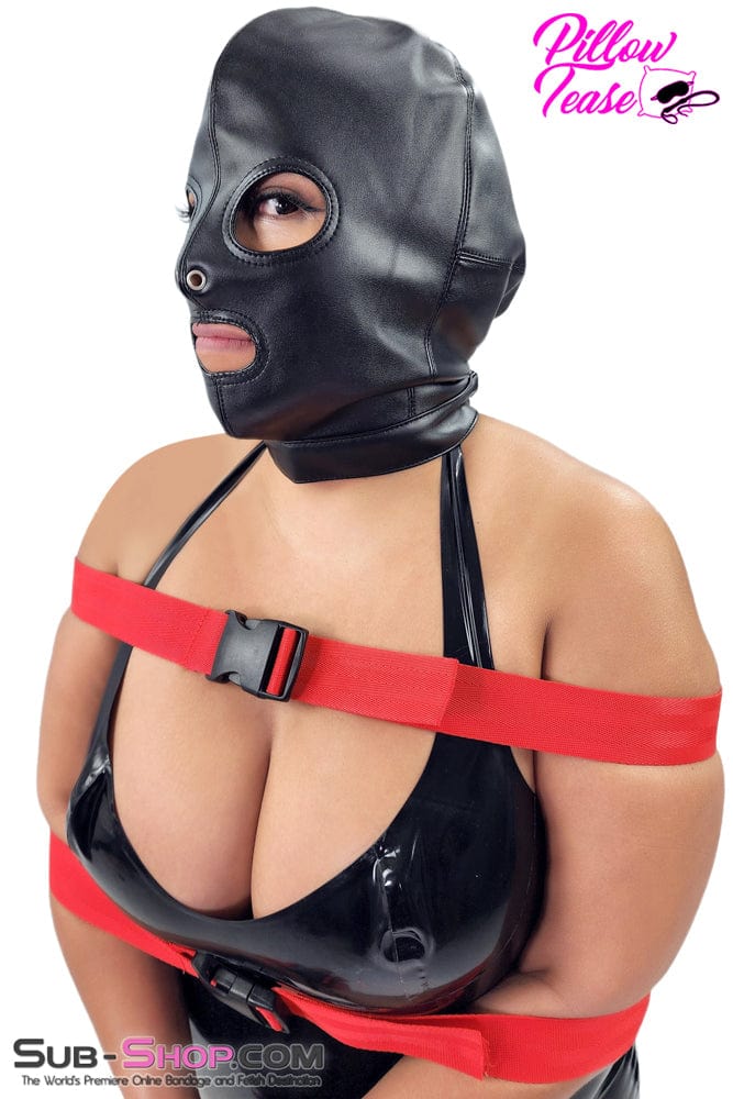 2772M      Soft Leatherette Open Mouth and Eyes Lacing Hood - Image 7