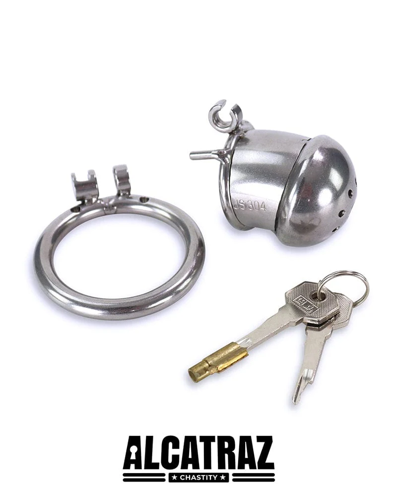 3838AR      Steel Capped Tube Full Enclosure Chastity Cock Cage with 2” Cock Ring - Image 16