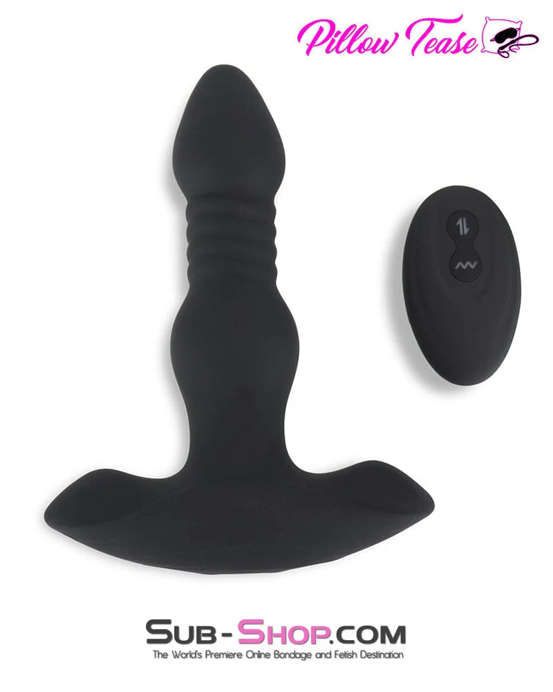 6932M      Thrusting + 10 Function Vibrating Silicone Remote Control Rechargeable Anal Plug