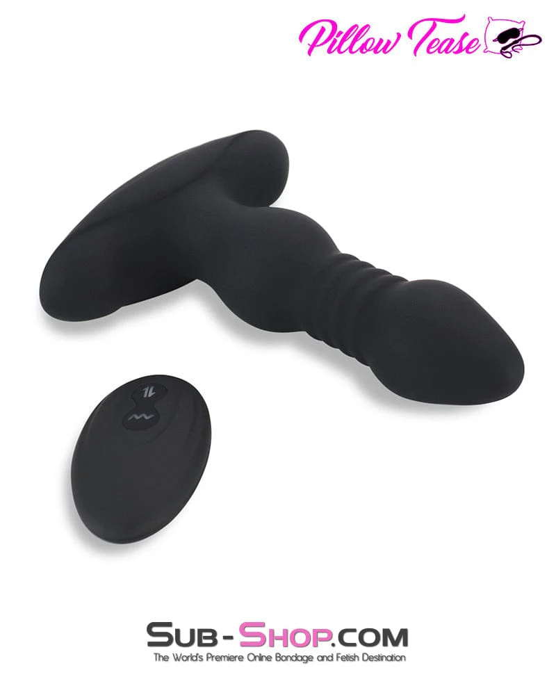 6932M      Thrusting + 10 Function Vibrating Silicone Remote Control Rechargeable Anal Plug - Image 2