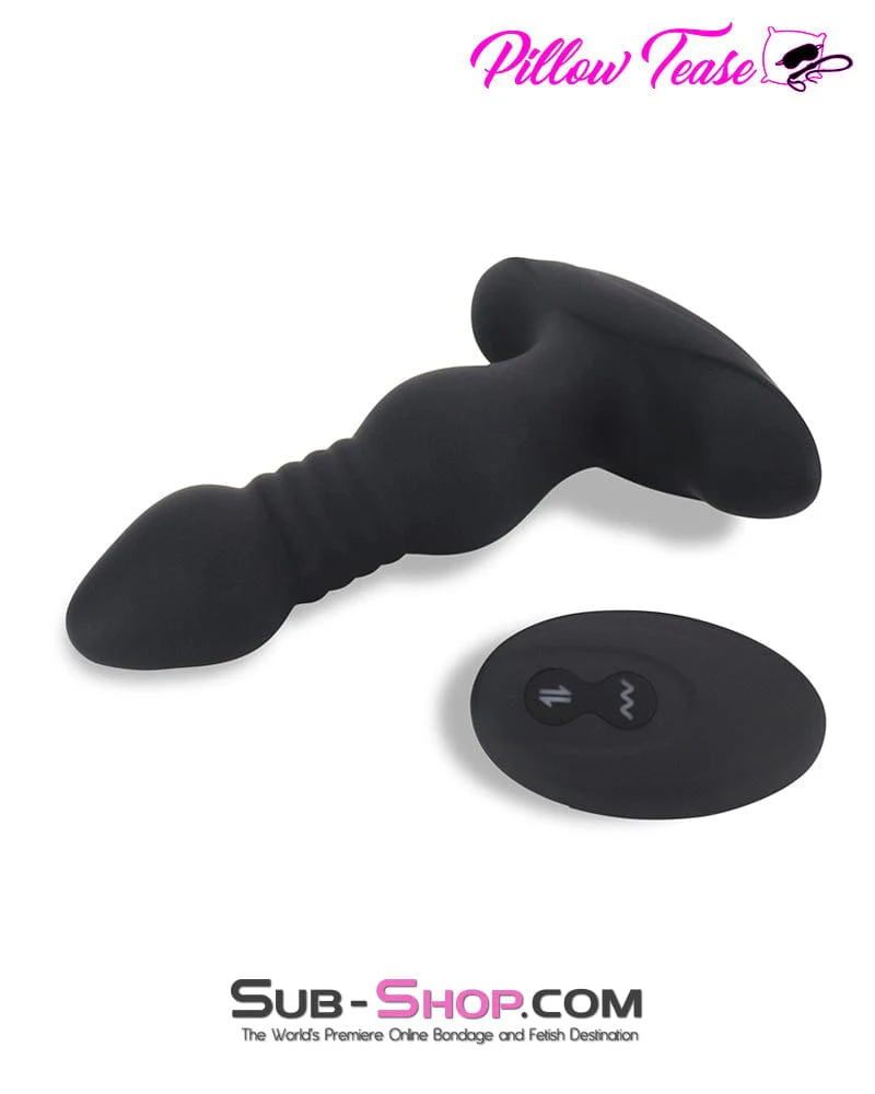 6932M      Thrusting + 10 Function Vibrating Silicone Remote Control Rechargeable Anal Plug - Image 3